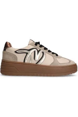 Manfield Leren sneakers /goud
