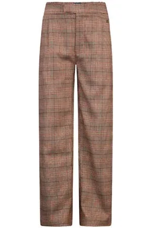 Retour Geruite high waist loose fit broek Kee