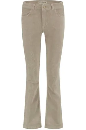 Para Mi Corduroy high waist flared broek Jade