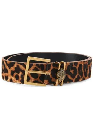 Kurt Geiger Leren riem Shoreditch met panterprint