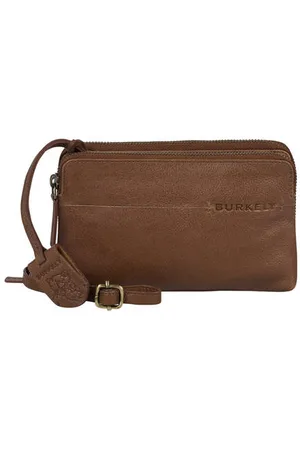 Burkely Leren mini crossbody tas Natural Norah