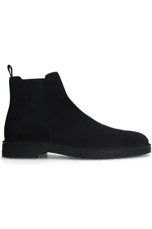 Manfield Suède chelsea boots donkerblauw