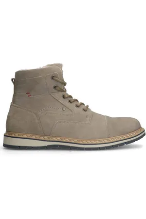 Manfield Gevoerde nubuck veterboots