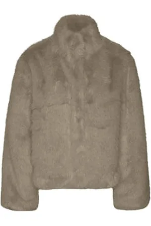 VERO MODA Fake fur jas VMMONROE taupe