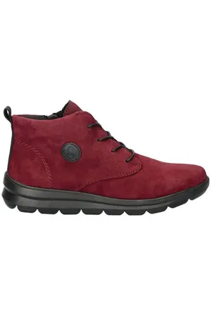 Rieker Gevoerde nubuck veterboots bordeauxrood