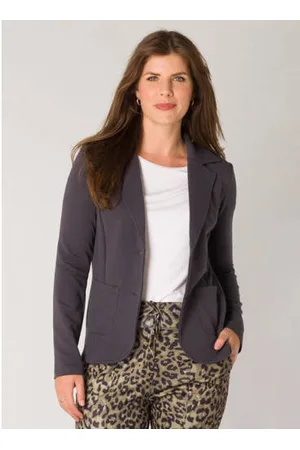 ES&SY Rechtvallende blazer grijs