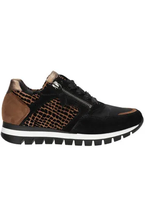 Gabor Comfort leren sneakers zwart/bruin