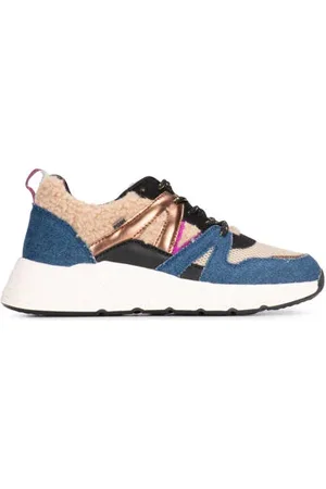 Posh By Poelman Carocel chunky sneakers denim/beige