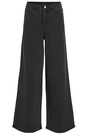 VILA Jipp Heldoorn x x Wehkamp high waist wide leg jeans met strass steentjes VILINE