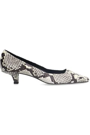 Manfield Leren pumps met slangenprint