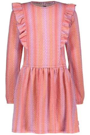 B.Nosy X K3 K3 jurk Doutzen met all over print en ruches