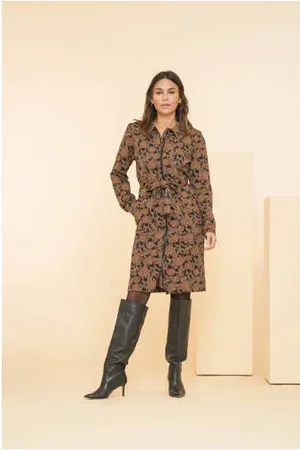 Geisha Jurk met all over print en ceintuur