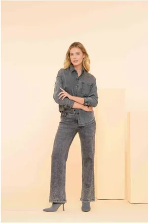 Geisha Wide leg jeans strass stenen