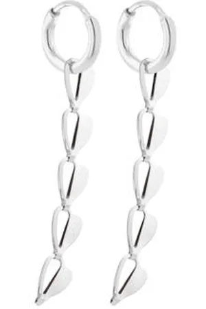 Label Kiki Silver plated oorbellen Half Heart Hoops