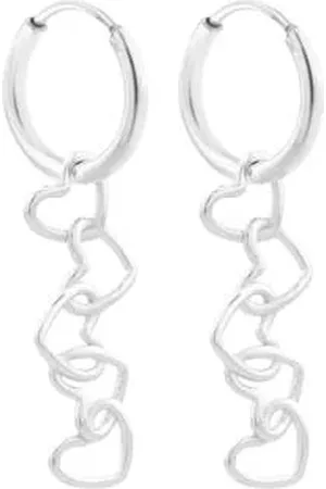 Label Kiki Silver plated oorbellen Connected Hearts