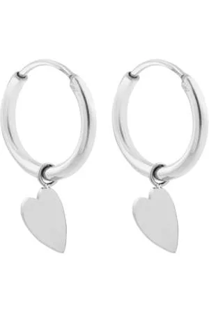 Label Kiki Silver plated oorbellen Heart Hoops