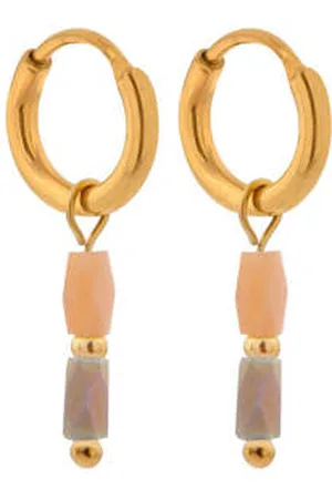 Label Kiki Gold plated oorbellen Terra Natural Hoops