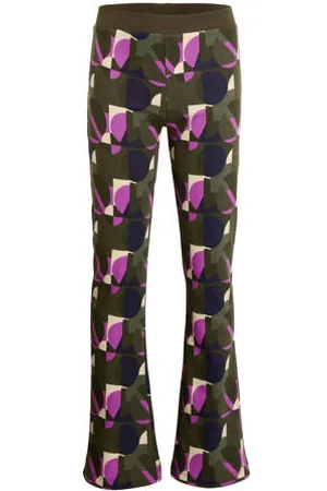 Orange stars Flared broek Rue met alloverprint