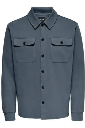 Only & Sons Regular fit overshirt grijsblauw