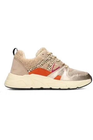Posh By Poelman Carocel chunky sneakers beige/oranje