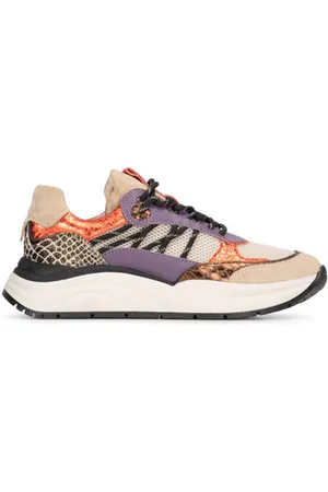 PS Poelman Charu leren sneakers beige/paars/oranje