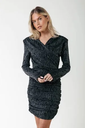 Colourful rebel Jurk Bryssa Lurex Stripes Padded dress LS