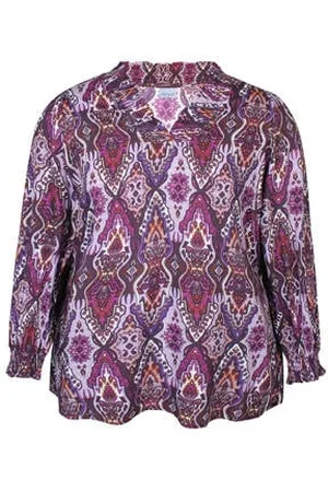 Zhenzi Blousetop Dove 561 met paisleyprint