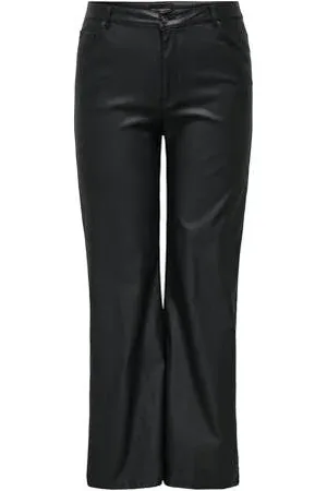 ONLY Coated high waist wide leg broek