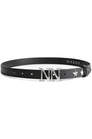 Nik & Nik Imitatieleren riem met studs