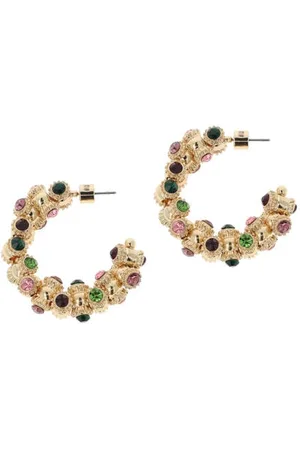 Otazu Gold plated oorbellen met Swarovski Kristallen Vintage Barrel