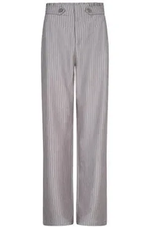 lofty manner High waist straight fit broek met krijtstreep