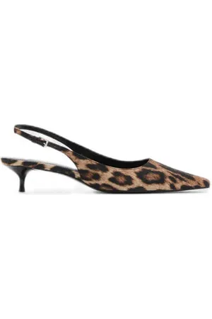 MANGO Slingback pumps met panterprint /beige