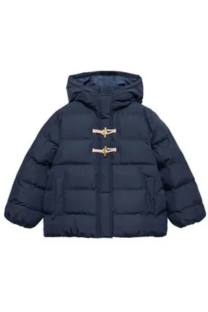 MANGO Gewatteerde winterjas donkerblauw