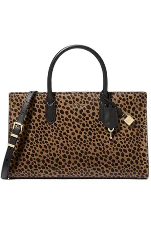 Michael Kors Pony hair leren handtas Scarlett met panterprint