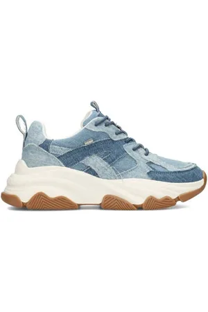 Posh By Poelman Gigi chunky denim sneakers blauw
