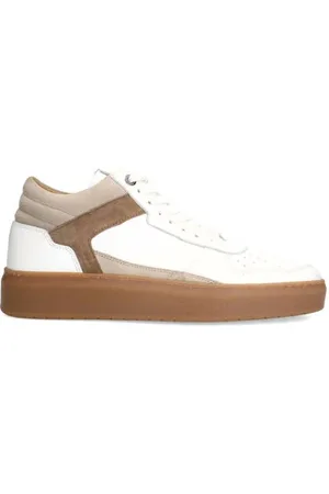 Manfield Leren sneakers /beige