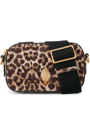 Kurt Geiger Suede crossbody tas Small Kensington met panterprint