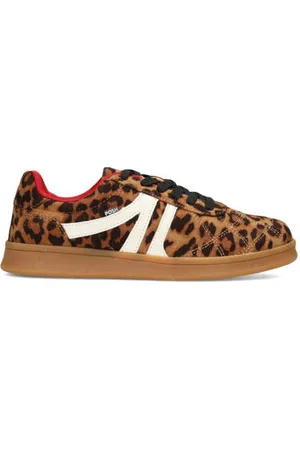 Posh By Poelman Kaia sneakers met panterprint cognac