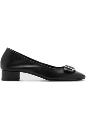 MANGO Leren pumps met lage hak