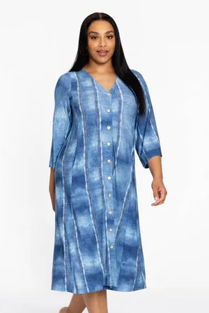 Yoek Blousejurk denimprint