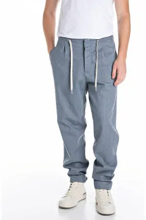 Replay Straight casual broek blauw