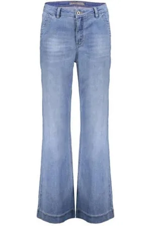 Geisha Regular waist flared jeans medium blue denim