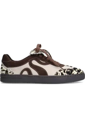 Sacha Suède sneakers met koeienprint bruin