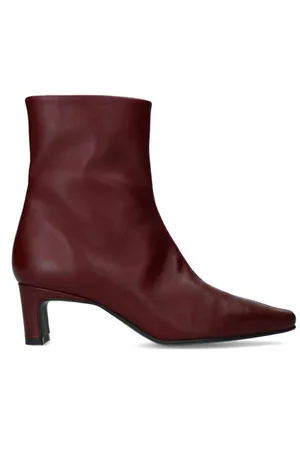 Manfield Leren enkellaarzen bordeaux
