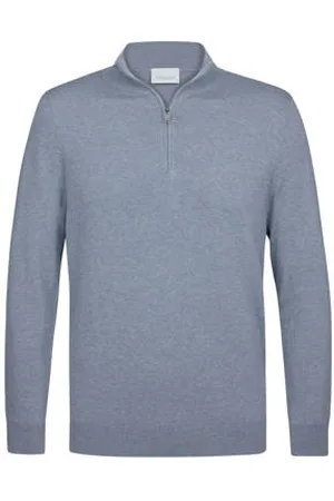 Profuomo Trui fijn gebreid blauw
