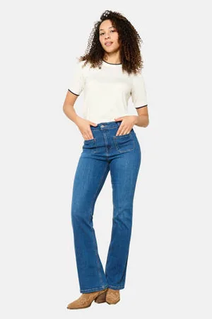 LolaLiza High waist bootcut jeans medium blue denim