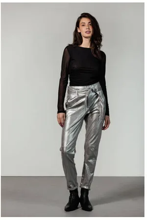 Tramontana Coated high waist slim fit broek