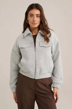 WE Fashion Zomerjas grijs melange
