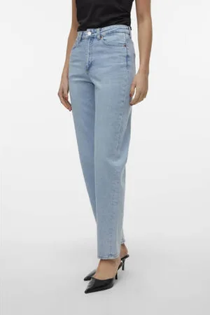 VERO MODA VMTESSA high waist mom jeans lichtblauw