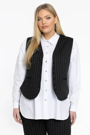 Yoek Gilet met krijtstreep